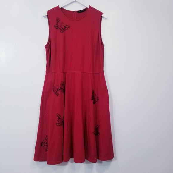Eshakti Butterfly Embroidered Fit & Flare Dress - Picture 1 of 11